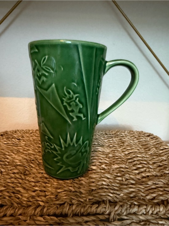 Starbucks Other - Vintage Starbucks Chaleur Green Ceramic Tribal Travel Mug with Lid